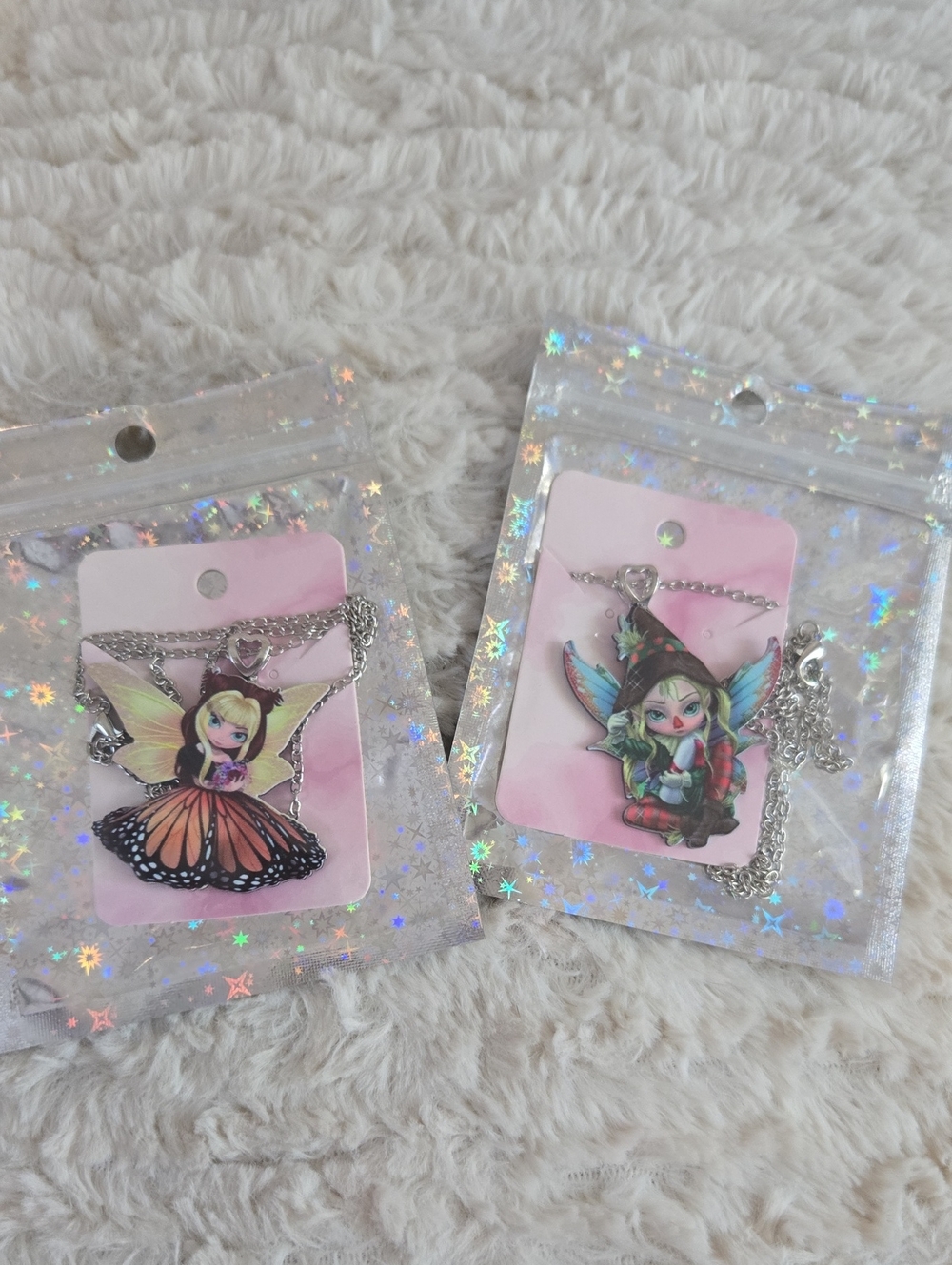Fairy Pendant Necklace for Kids - Pink & Multicolor